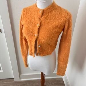 Zara Orange Teddy Jacket